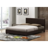 Baxton Studio Idb048-Brown-Queen Pless Dark Brown Modern Bed-Queen Size